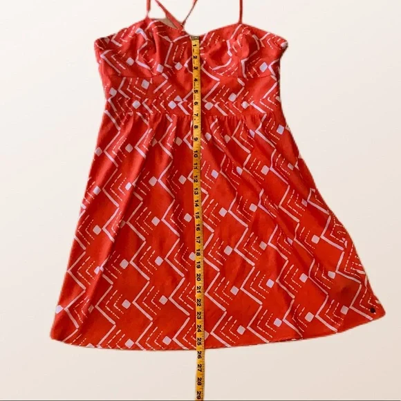 O'Neill 🧡Orange and White Spaghetti Strap Mini Dress Size 11 - Picture 7 of 10